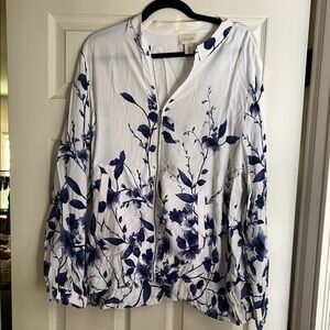 Chico's Navy Floral Women's Hoodie